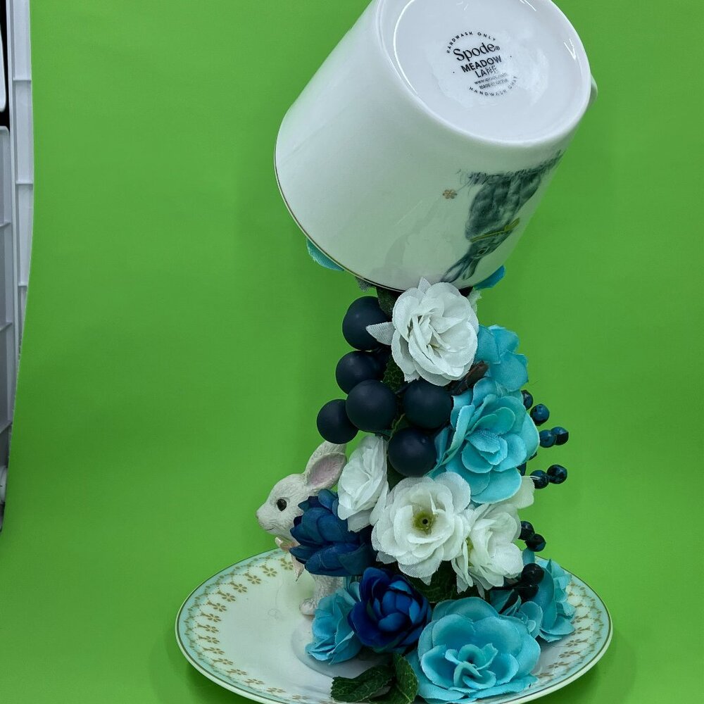 Easter Bunny Floating Teacup Centerpiece - Picture 3 of 5